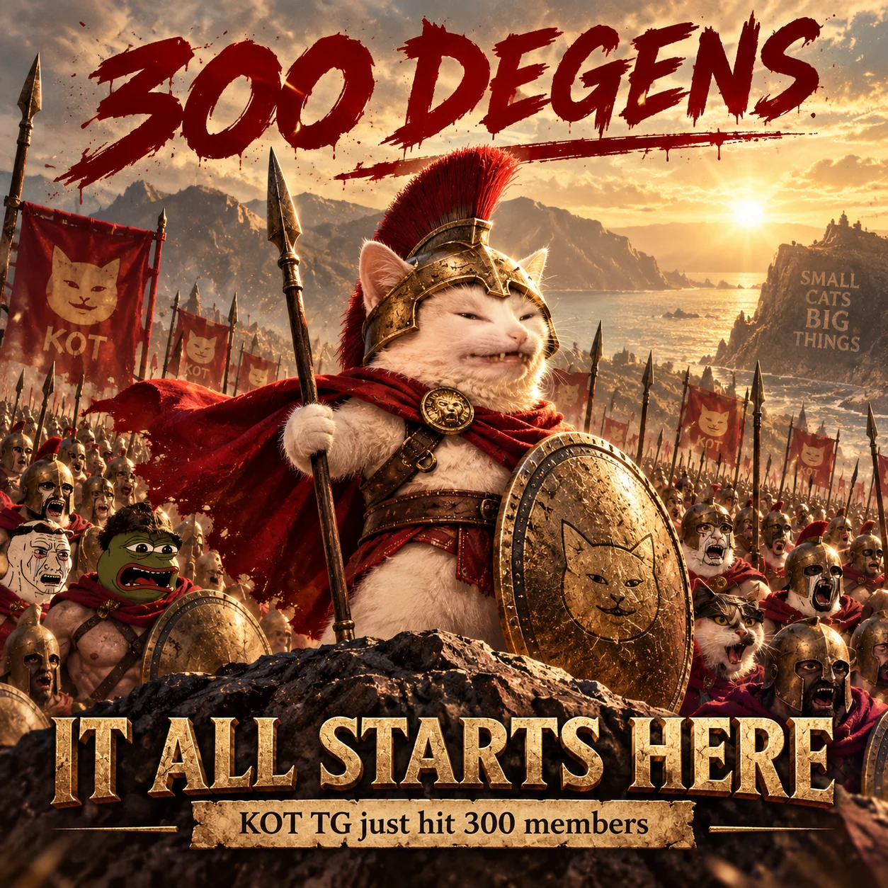 KOT 300 degens Spartan meme