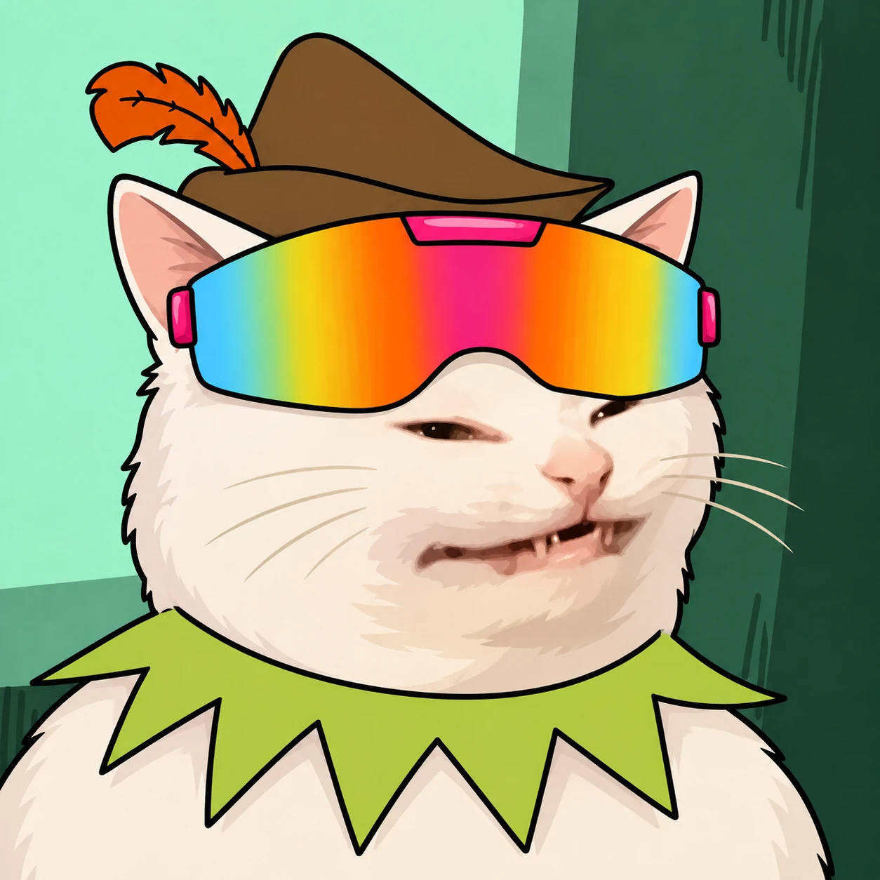 KOT rainbow visor meme